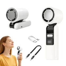 Wiatraczek przenośny mini 199 trybów chłodzenia składany z latarką usb-5907451381588