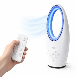 Wentylator kolumnowy bezłopatkowy cichy z lampką panel dotykowy pilot-5907451381113