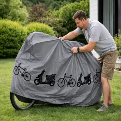 Pokrowiec na rower wodoodporny 200x100 rzepa motor skuter plandeka-5907451381960