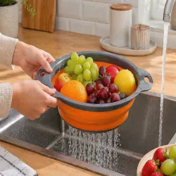 Druszlak składany silikonowy sitko cedzak ociekacz silikonowy kuchenny-5907451377925