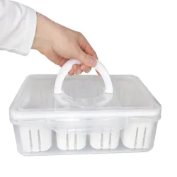 Pojemnik box pudełko z przegródkami na żywność z pokrywką ociekacz-5907451383759