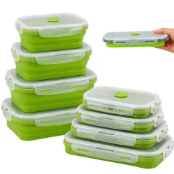 Pojemniki silikonowe składane 4szt na lunch żywność lunch box jedzenie-5907451383377