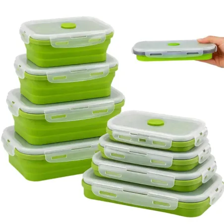 Pojemniki silikonowe składane 4szt na lunch żywność lunch box jedzenie-5907451383377