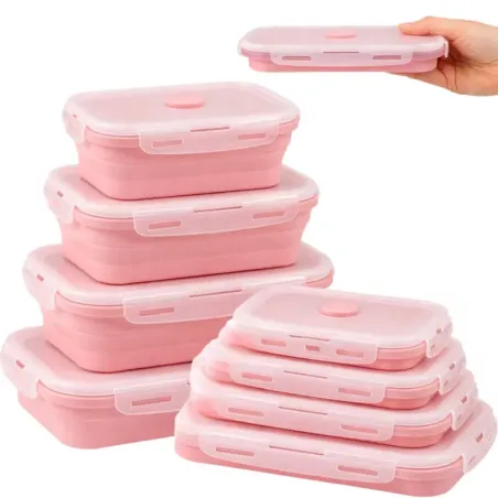 Pojemniki silikonowe składane 4szt na lunch żywność lunch box jedzenie-5907451383353