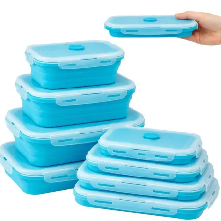 Pojemniki silikonowe składane 4szt na lunch żywność lunch box jedzenie-5907451383360