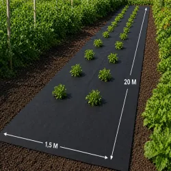 Gruba agrowłóknina czarna 50g 1x20m otulina antychwastowa czarna mata-5907451389164