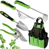 Zestaw 4 narzędzi ogrodniczych do ogrodu motyka łopatka sekator+torba-5907451389034
