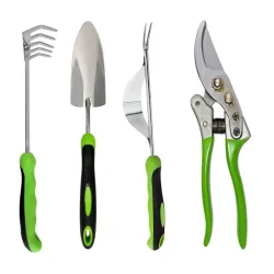 Zestaw 4 narzędzi ogrodniczych do ogrodu motyka łopatka sekator+torba-5907451389034