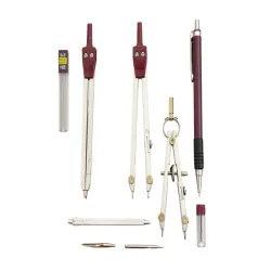 Zestaw geometryczny cyrkiel akcesoria szkolny komplet etui 9 elementów-5907451387801