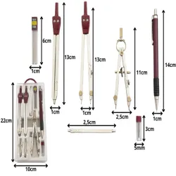 Zestaw geometryczny cyrkiel akcesoria szkolny komplet etui 9 elementów-5907451387801