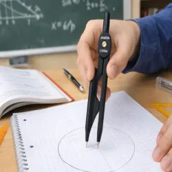 Cyrkiel szkolny z ołówkiem + grafit w etui zestaw geometryczny etui-5907451387825