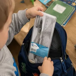 Zestaw geometryczny 7 elementów linijka cyrkiel ekierki kątomierz etui-5907451387818