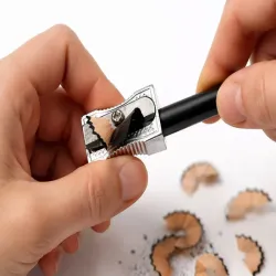 Temperówka metalowa pojedyncza do ołówków solidna mała szkolna-5907451387993