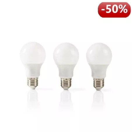 3xŻarówka ledowa E27 5.7W LED barwa biała ciepła 2700K 470lm Nedis A60-5412810284405