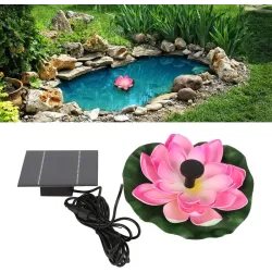 Fontana kwiat lotosu 18 cm pływająca solarna ogrodowa do oczka wodnego-