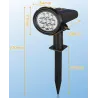 Lampa solarna biały ciepły reflektor wbijany do podświetlania roślin-