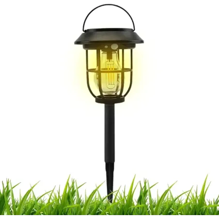 Lampa solarna 3w1 ogrodowa kinkiet latarenka wbijana biała ciepła-6933007126883