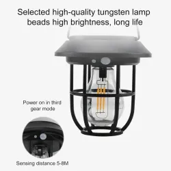 Lampa solarna 3w1 ogrodowa kinkiet latarenka wbijana biała ciepła-6933007126883