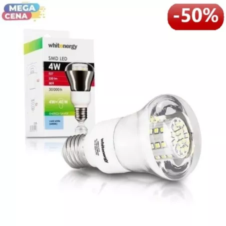 Żarówka lustrzana reflektor LED 4W E27 SMD3528 biała zimna 230V-5908214340118