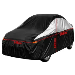 Pokrowiec M na samochód auto całoroczny wodoodporny plandeka czarny-5907451381915
