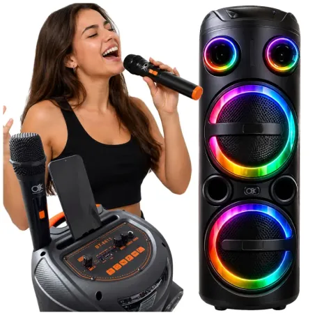 Duży głośnik bezprzewodowy bluetooth przenośny usb radio aux karaoke-5907451386507