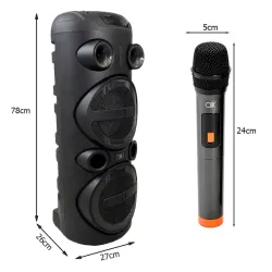 Duży głośnik bezprzewodowy bluetooth przenośny usb radio aux karaoke-5907451386507
