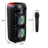Głośnik bezprzewodowy bluetooth przenośny usb radio fm aux karaoke-5907451386491