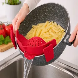 Cedzak nakładka durszlak sitko na garnek do odcedzania makaronu silikon-5907451377970