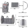 Plecak wielofunkcyjny z łóżeczkiem organizer duży pojemny mommy bag-5907451386132