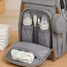 Plecak wielofunkcyjny z łóżeczkiem organizer duży pojemny mommy bag-5907451386132