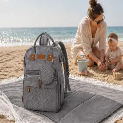 Plecak wielofunkcyjny z łóżeczkiem organizer duży pojemny mommy bag-5907451386132