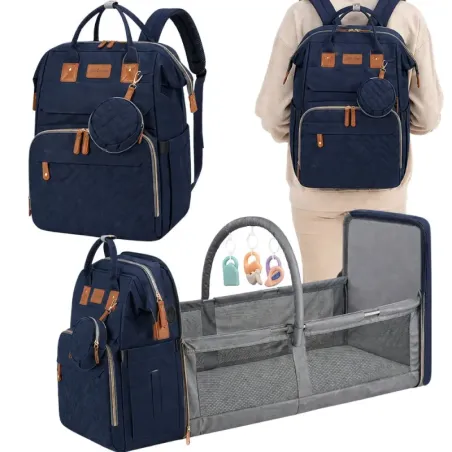 Plecak z łóżeczkiem dla dziecka usb organizer duży pojemny mommy bag-5907451386118