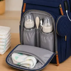 Plecak z łóżeczkiem dla dziecka usb organizer duży pojemny mommy bag-5907451386118