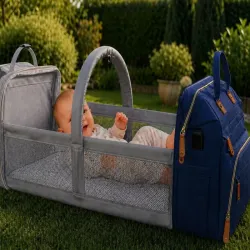 Plecak z łóżeczkiem dla dziecka usb organizer duży pojemny mommy bag-5907451386118