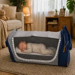 Plecak z łóżeczkiem dla dziecka usb organizer duży pojemny mommy bag-5907451386118