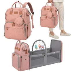 Plecak wielofunkcyjny z łóżeczkiem usb organizer duży pojemny mommy bag-5907451386125