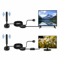 Mocna antena aktywna 4k z wzmacniaczem dvbt2 tv mux-8 lte pokojowa-5907451379653