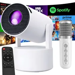 Projektor rzutnik Android Smart TV led wifi głośnik+mikrofon bluetooth-5907451385326