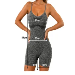 Kombinezon S/M sportowy damski push up fitness krótki modelujący-5907451384688