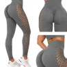 Legginsy damskie push up modelujące wysoki stan fitness szare S/M-5907451384602