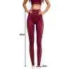 Legginsy damskie push up modelujące wysoki stan fitness bordo L/XL-5907451384602