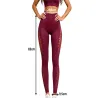 Legginsy damskie push up modelujące wysoki stan fitness bordo S/M-5907451384619