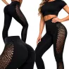 Legginsy damskie push up modelujące wysoki stan fitness czarne L/XL-5907451384626