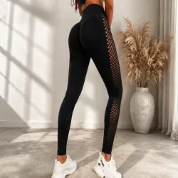 Legginsy damskie push up modelujące wysoki stan fitness czarne L/XL-5907451384626