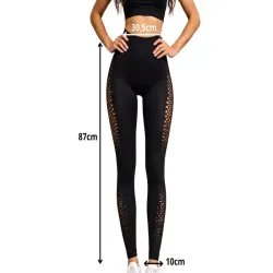 Legginsy damskie push up modelujące wysoki stan fitness czarne L/XL-5907451384626