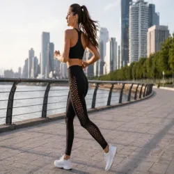 Legginsy damskie push up modelujące wysoki stan fitness czarne L/XL-5907451384626