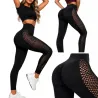 Legginsy damskie push up modelujące wysoki stan fitness czarne S/M-5907451384633