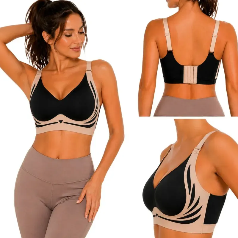 Biustonosz sportowy damski push up modelujący bezszwowy wkładki rozmiar xl-5907451384558