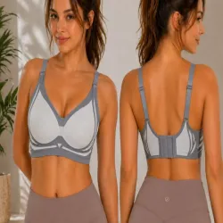Biustonosz sportowy damski push up modelujący bezszwowy wkładki XXL-5907451384565