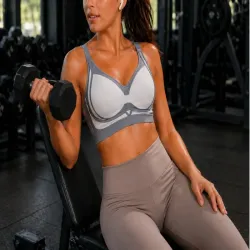 Biustonosz sportowy damski push up modelujący bezszwowy wkładki rozmiar m-5907451384589
